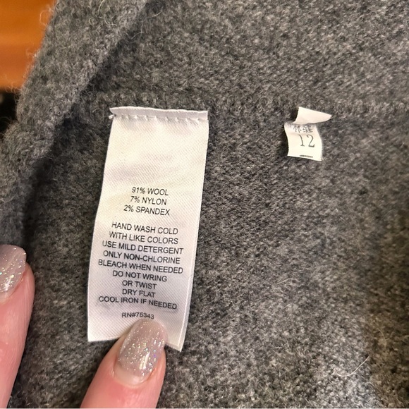 Tahari Gray Wool Sweater A-line Skirt Small - Picture 5 of 7